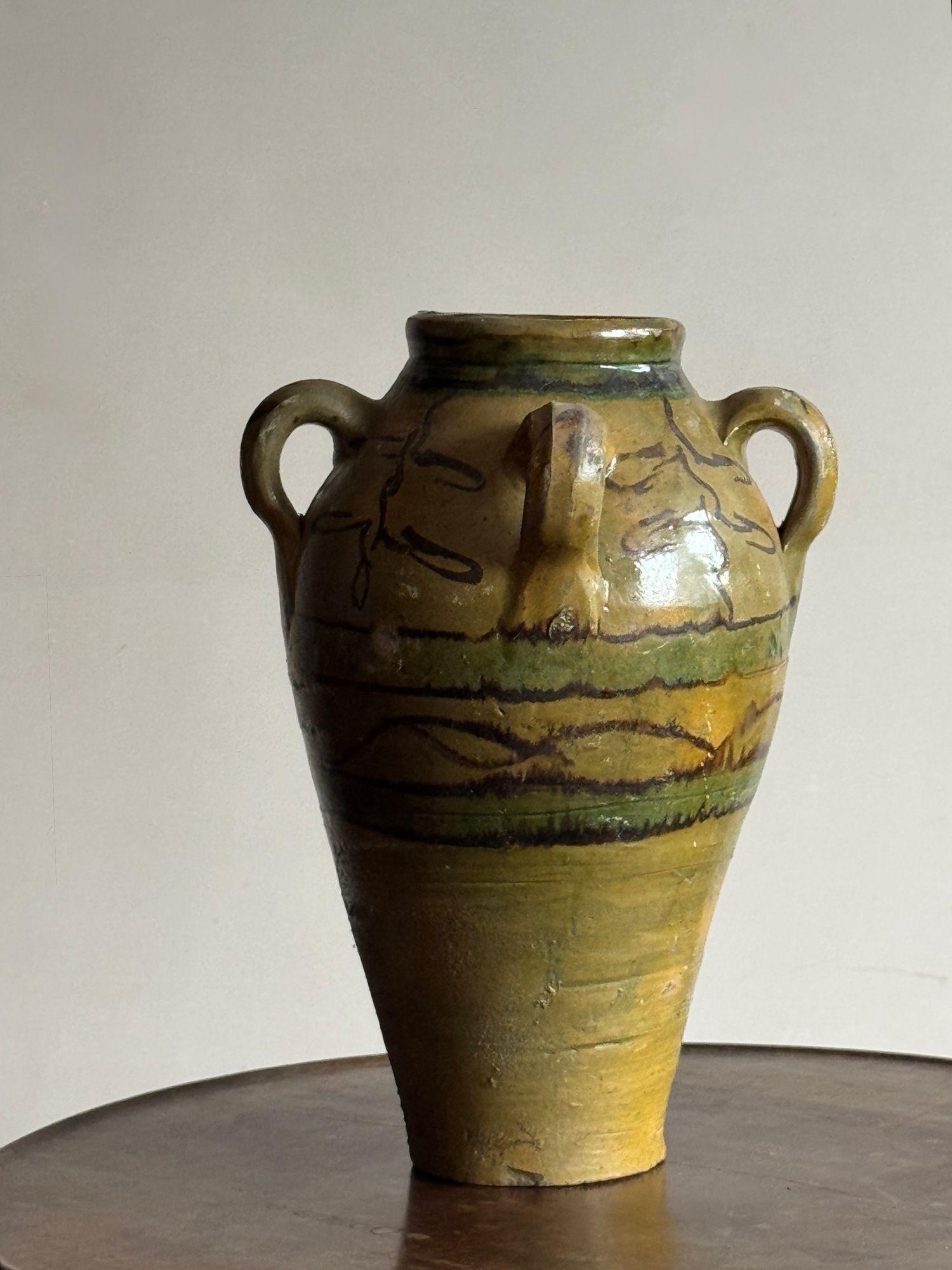 Glazed Amphora Vessel In Good Condition For Sale In Grange-Over-Sands, GB
