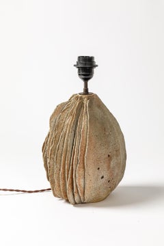 Lampe aus glasiertem und vergoldetem Steingut von Bruno H'rdy zu La Borne, um 1970