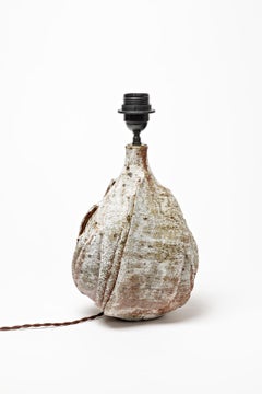 Lampe aus glasiertem und vergoldetem Steingut von Bruno H'rdy zu La Borne, um 1970