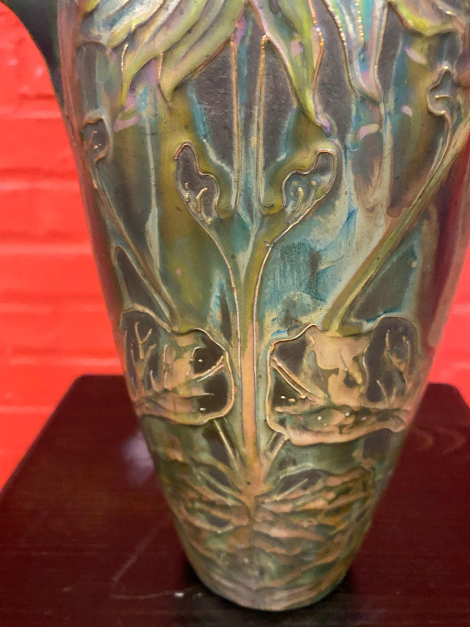 Glasierte und schillernde Keramik, um 1900/1920, im Stil von Massier im Angebot 5