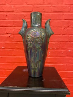 Glazed and Iridescent Ceramic, circa 1900/1920 in the Style of Massier