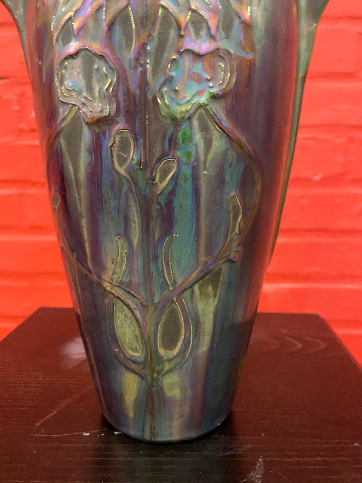 20th Century Glazed and Iridescent Ceramic, circa 1900/1920 in the Style of Massier For Sale