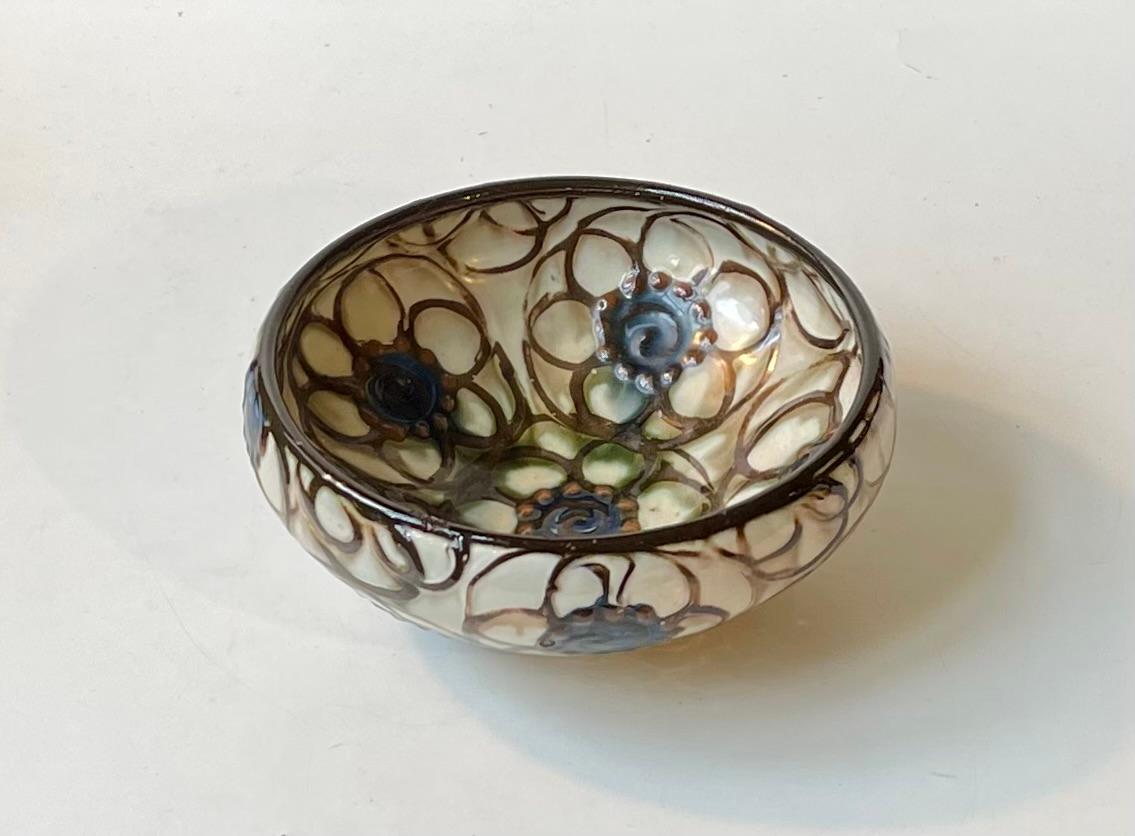 Glazed Art Deco Pottery Bowl by Herman August Kähler, 1920s In Good Condition For Sale In Esbjerg, DK