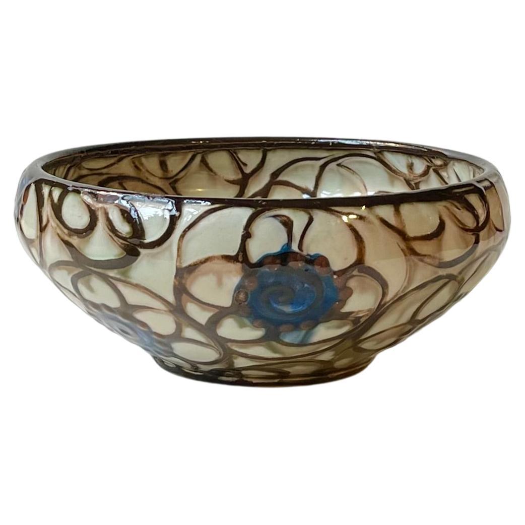 Glazed Art Deco Pottery Bowl by Herman August Kähler, 1920s For Sale
