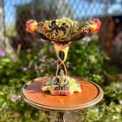 Jardinera de centro de mesa Art Nouveau esmaltada, años 30