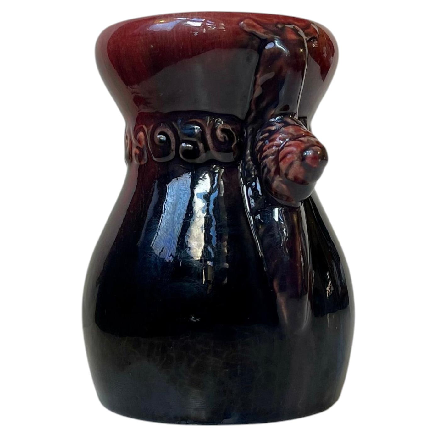 Vaso Art Nouveau smaltato con lumache di Daniel Andersen per Michael Andersen in vendita