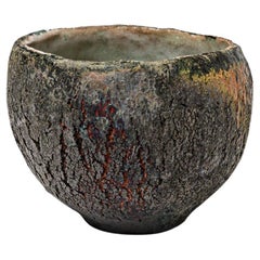 Glazed black ceramic bowl by Gisèle Buthod Garçon, circa 1990