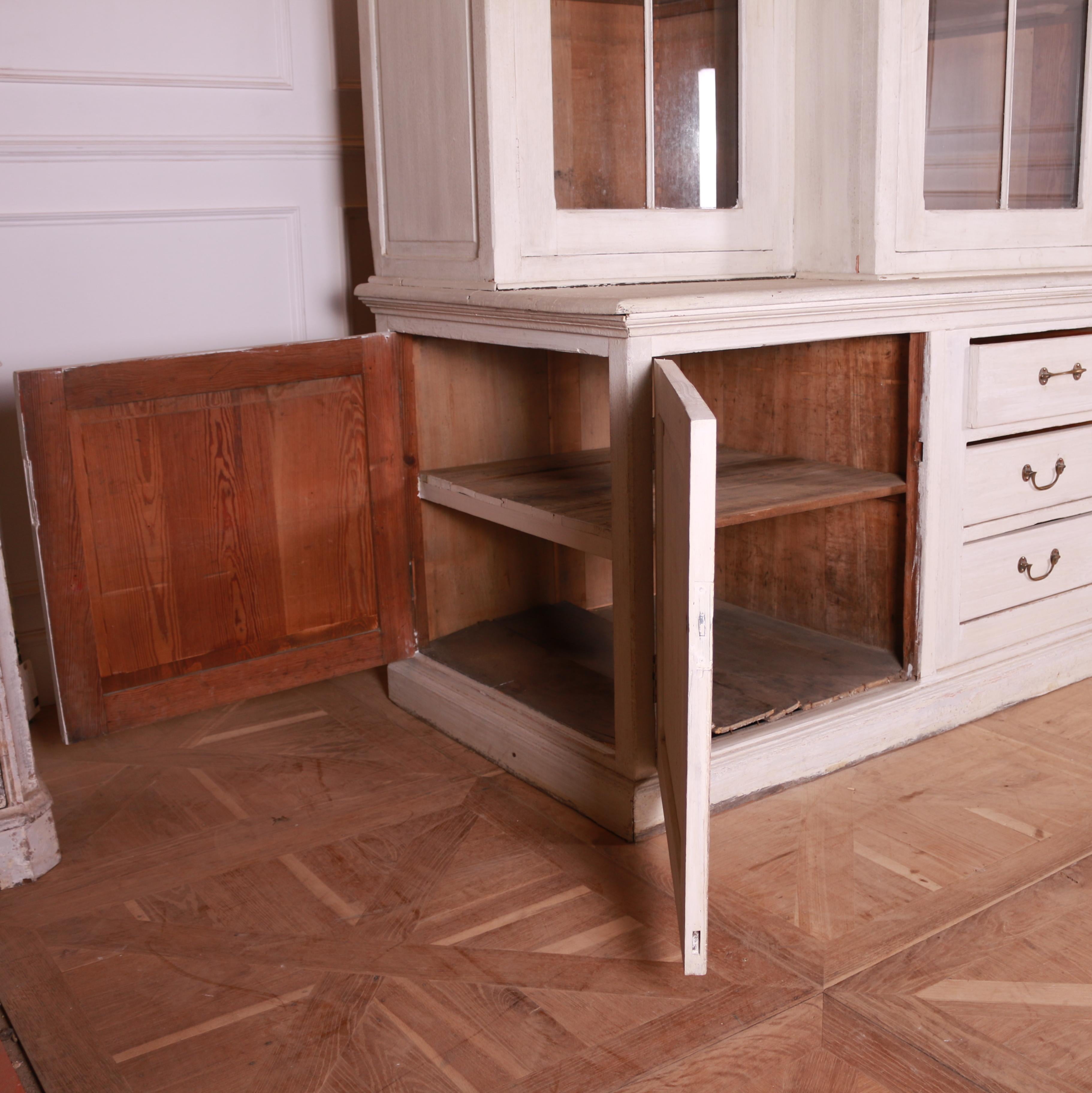 19th Century Glazed Breakfront Kitchen Cabinet For Sale
