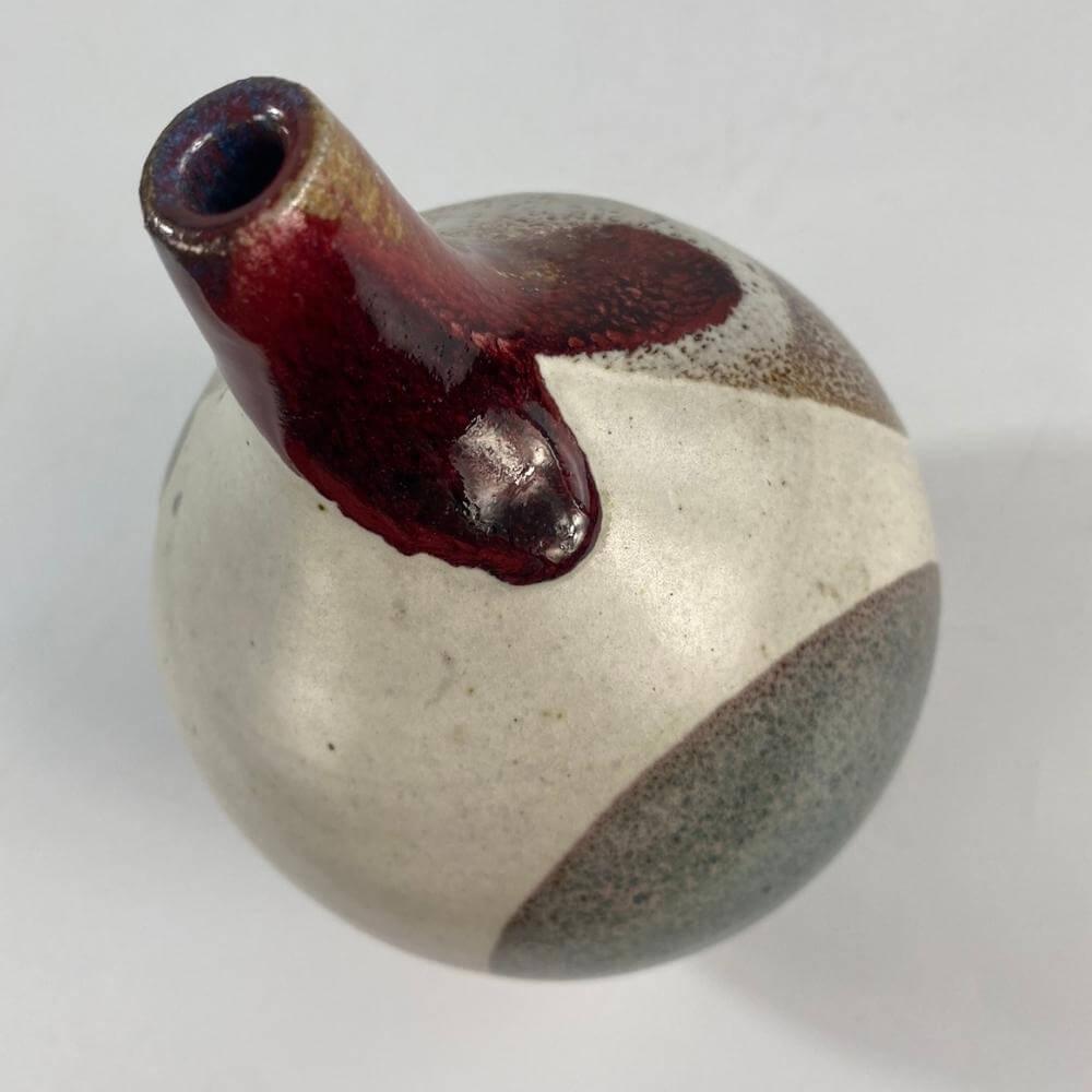 Glazed Californai Studio stoneware vase For Sale 4