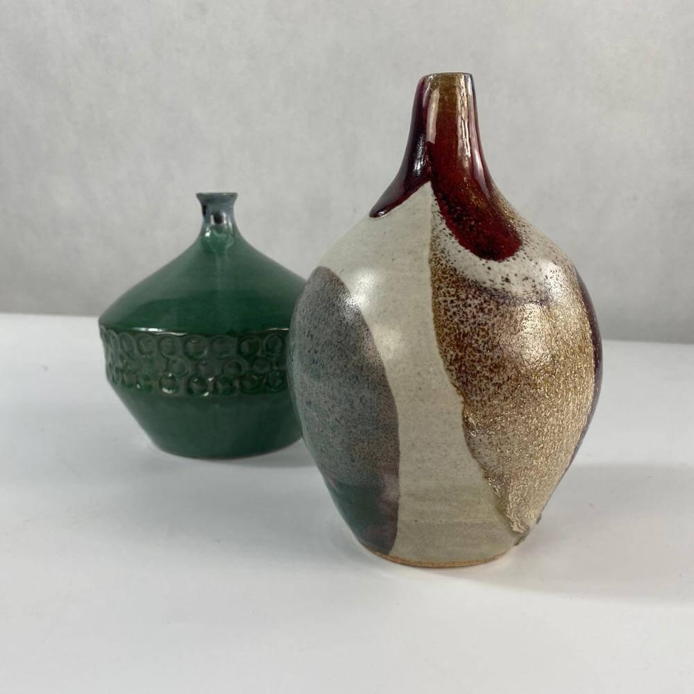 Glazed Californai Studio stoneware vase For Sale 3