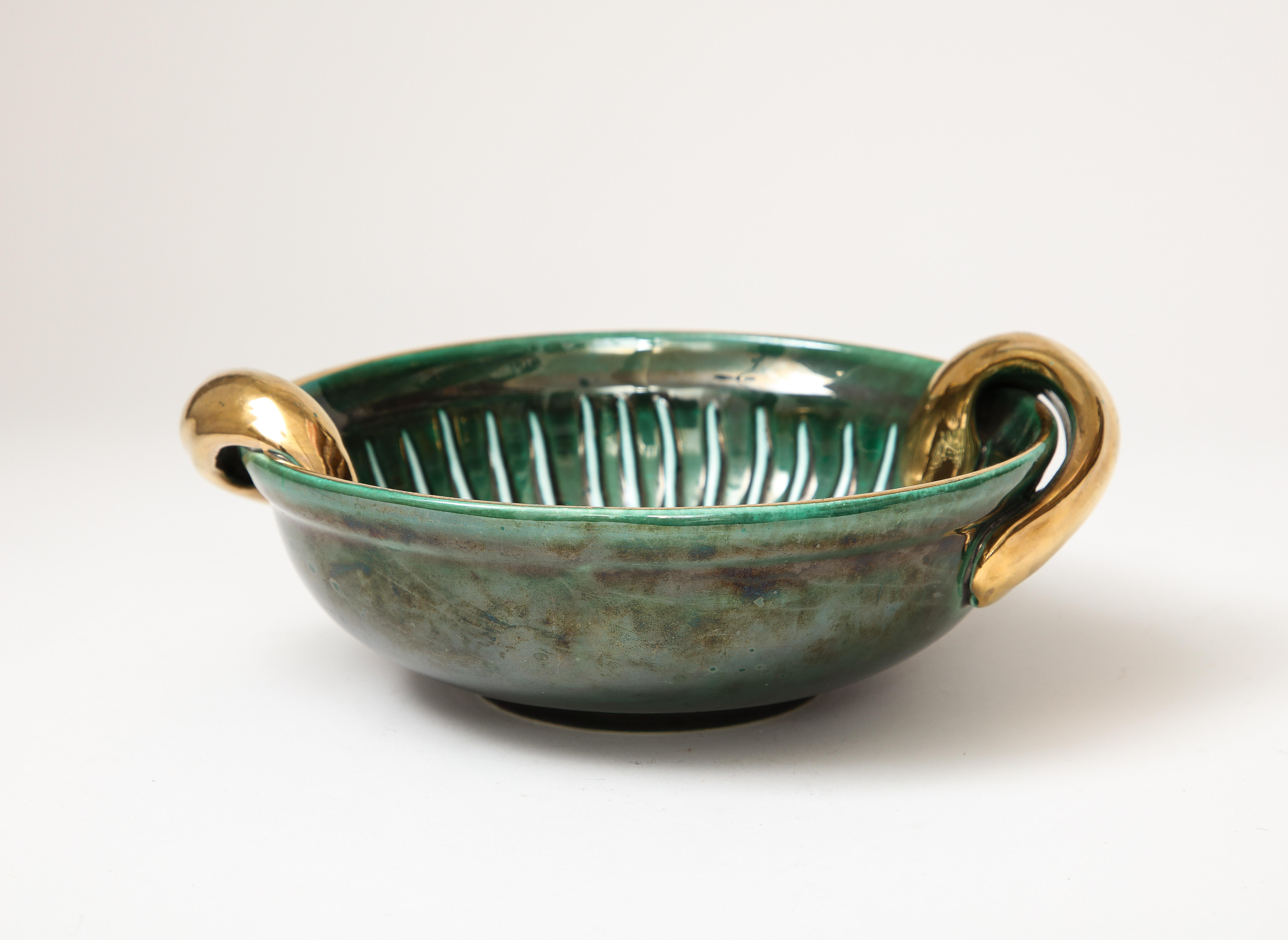 Glazed Ceramic Art Deco Bowl, France, c. 1930 6
