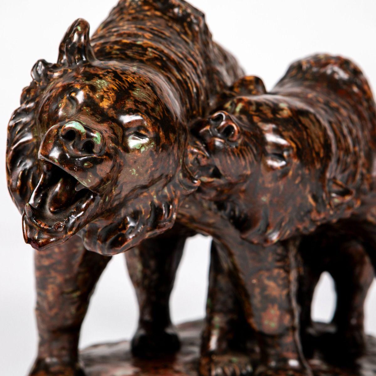 Sculpture d'ours en céramique émaillée de Carl Johan Bonnesen, Danemark Bon état - En vente à Kastrup, DK