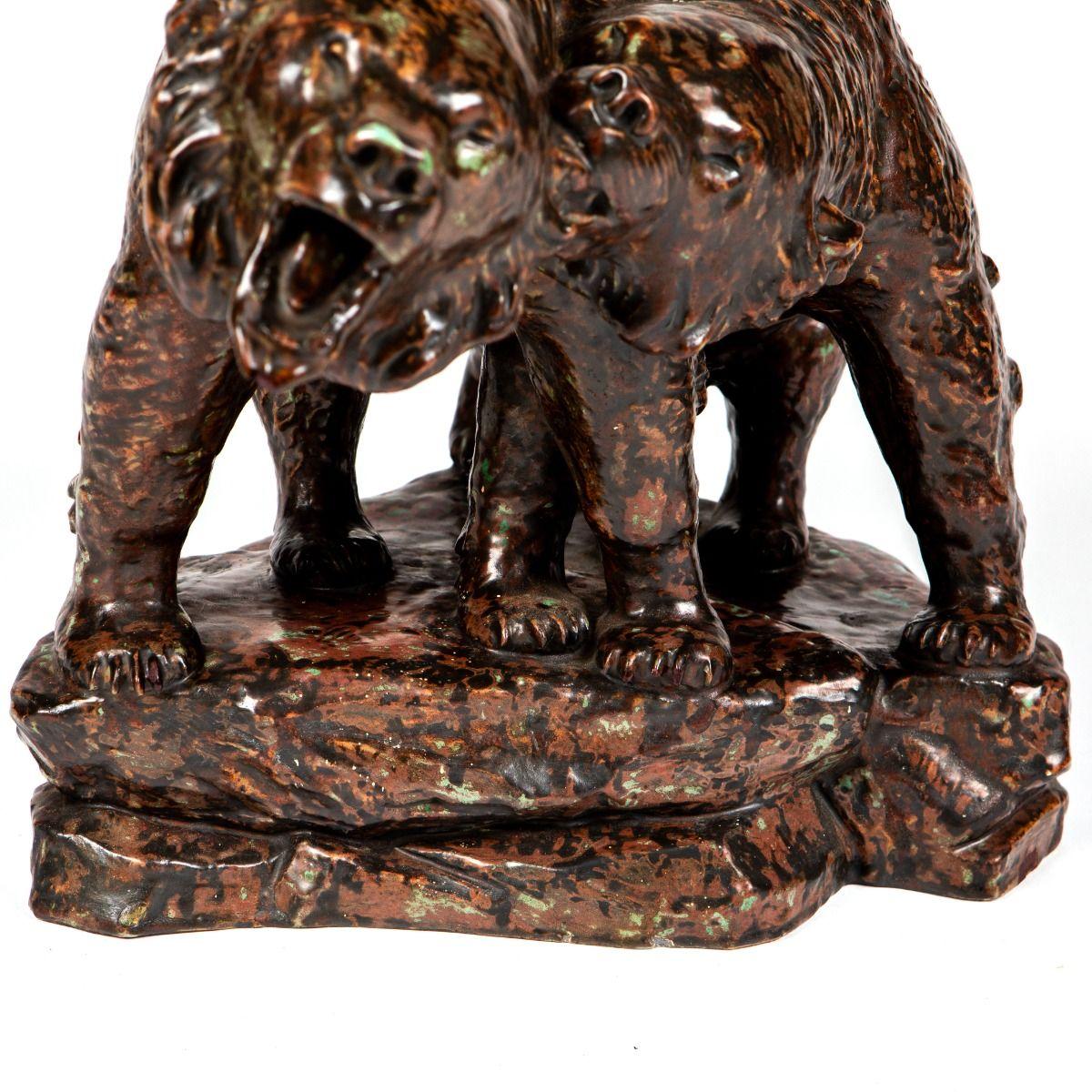 Grès Sculpture d'ours en céramique émaillée de Carl Johan Bonnesen, Danemark en vente