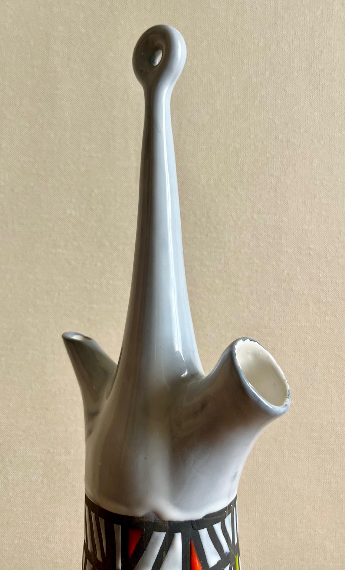Glazed ceramic bottle or flask, Roger Capron, Vallauris. 1960 In Good Condition For Sale In Paris, Ile-de-France