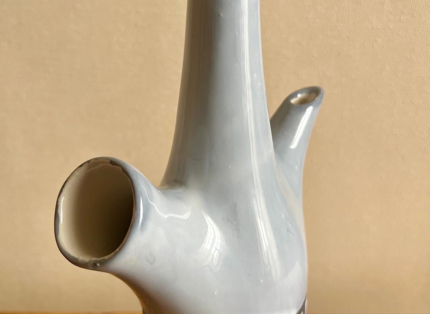Ceramic Glazed ceramic bottle or flask, Roger Capron, Vallauris. 1960  For Sale