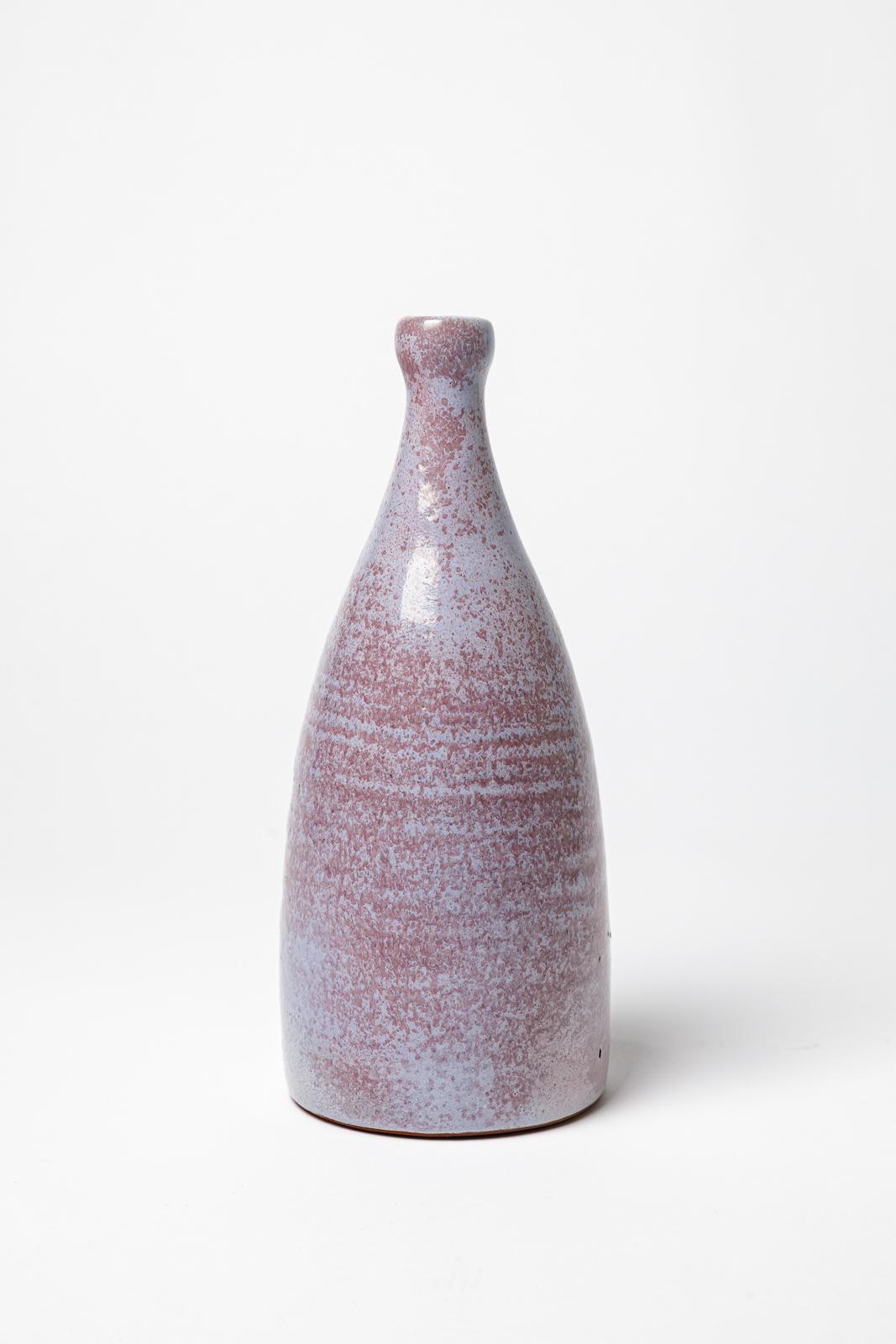 Flaschenvase aus glasierter Keramik von Jeanne et Norbert Pierlot, um 1960. im Zustand „Hervorragend“ im Angebot in Saint-Ouen, FR