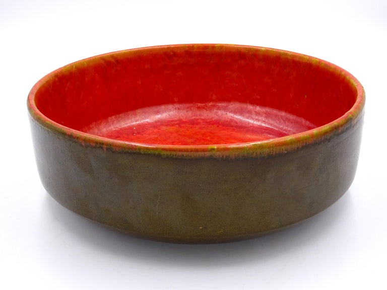 Glazed Ceramic Bowl/Centerpiece, Alessio Tasca 1970s For Sale at 1stDibs