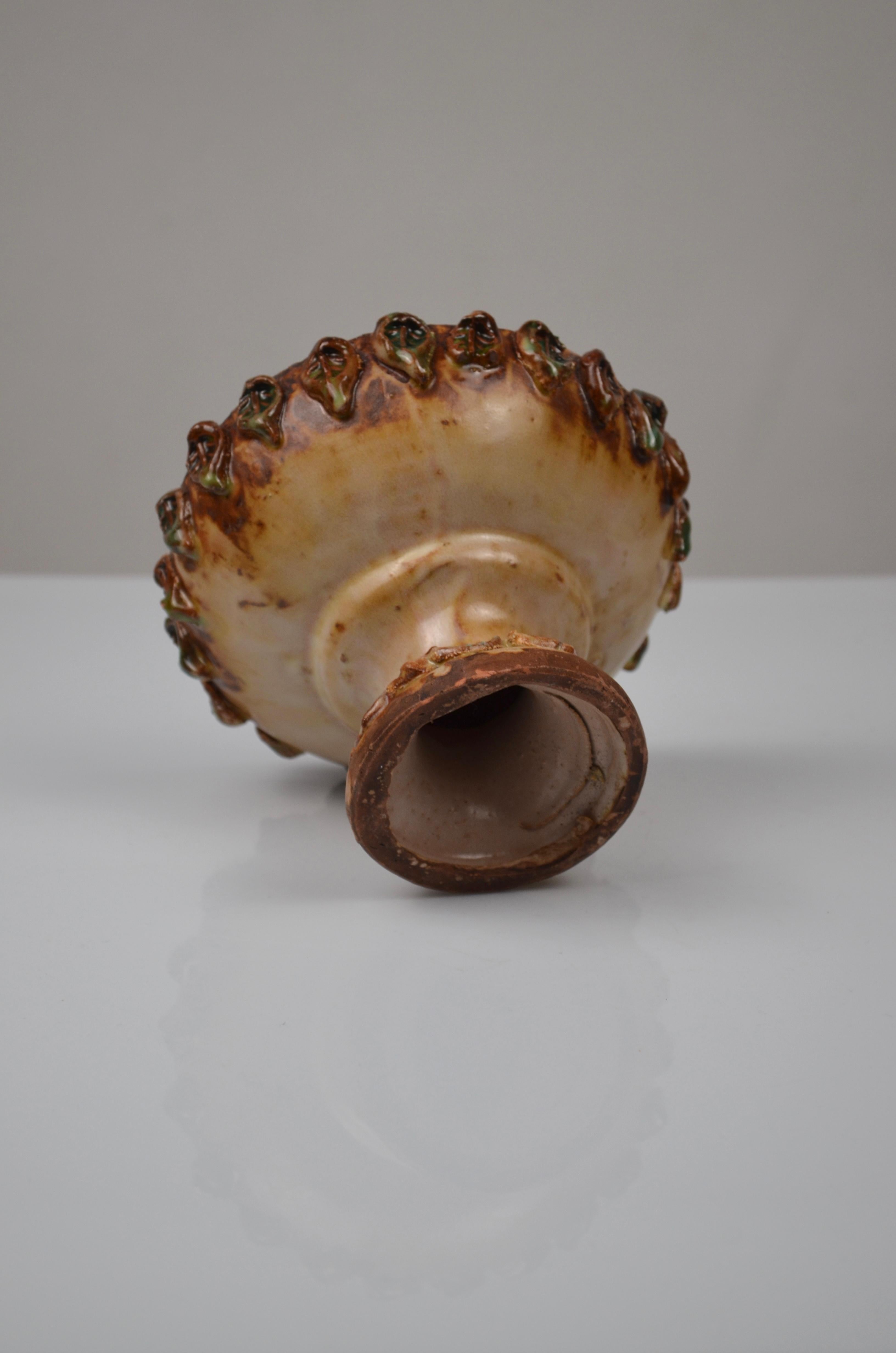 Bol en céramique émaillée avec cabochons multicolores par La Roue, France, années 1960 en vente 1