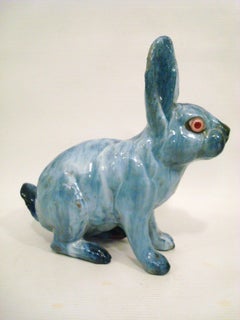 Glazed Ceramic Bunny / Rabbit Sculpture, France circa 1930s