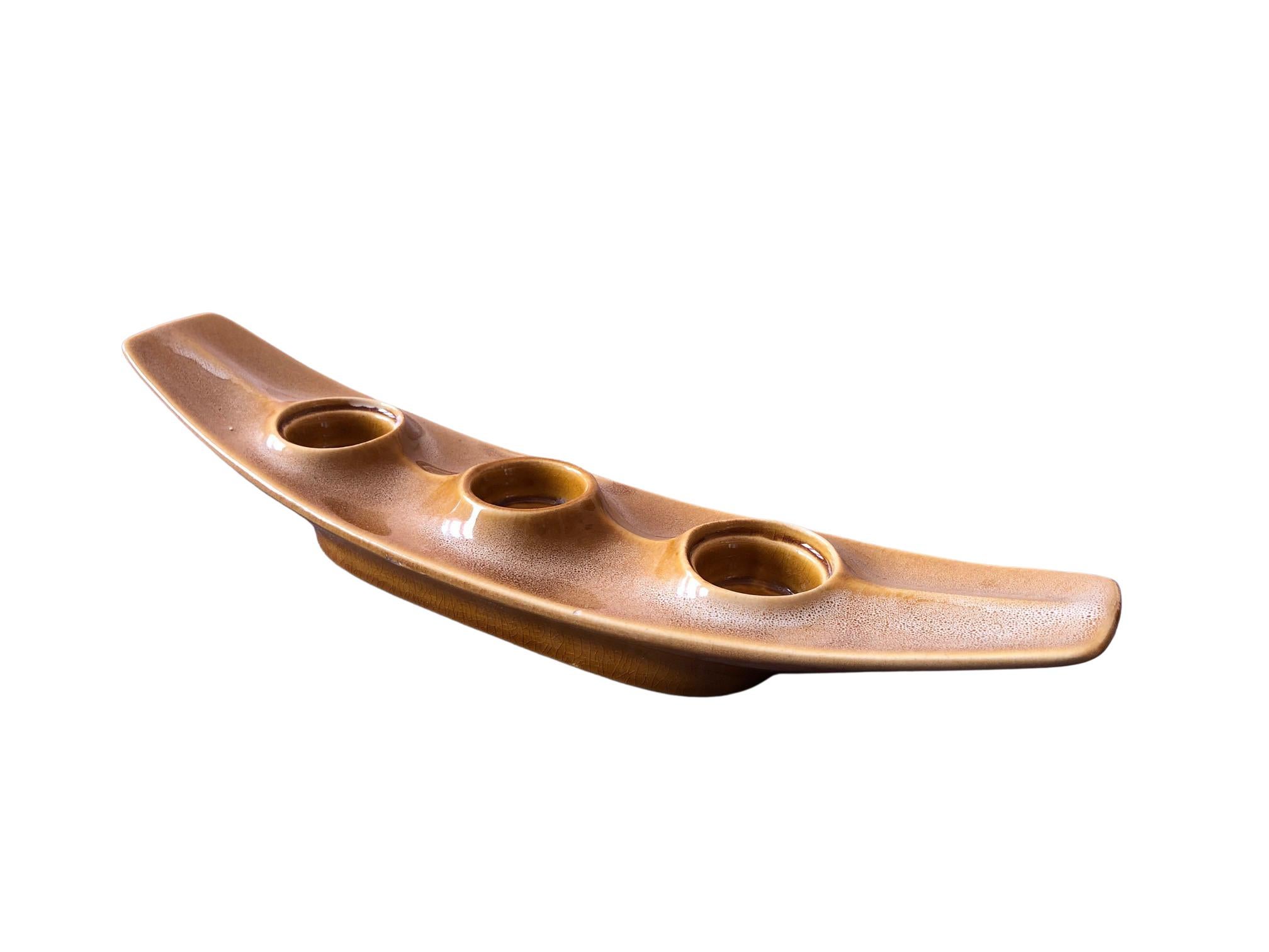 Glazed Ceramic Candle Holder by Adam Sadulski, Europe, 1960s In Good Condition For Sale In WARSZAWA, 14