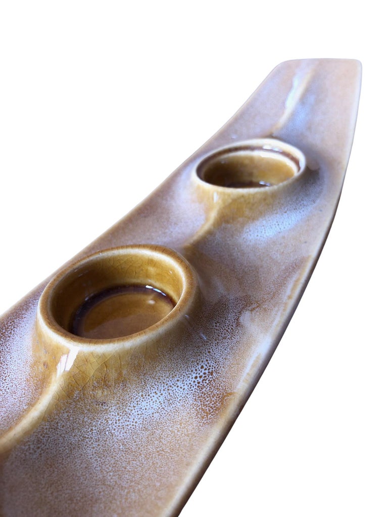 Glazed Ceramic Candle Holder by Adam Sadulski for Mirostowice Ceramic