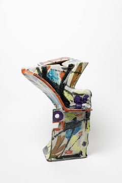 Glazed ceramic Cobra vase by Michel Lanos