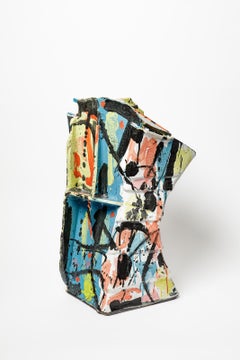 Glazed ceramic Cobra vase by Michel Lanos