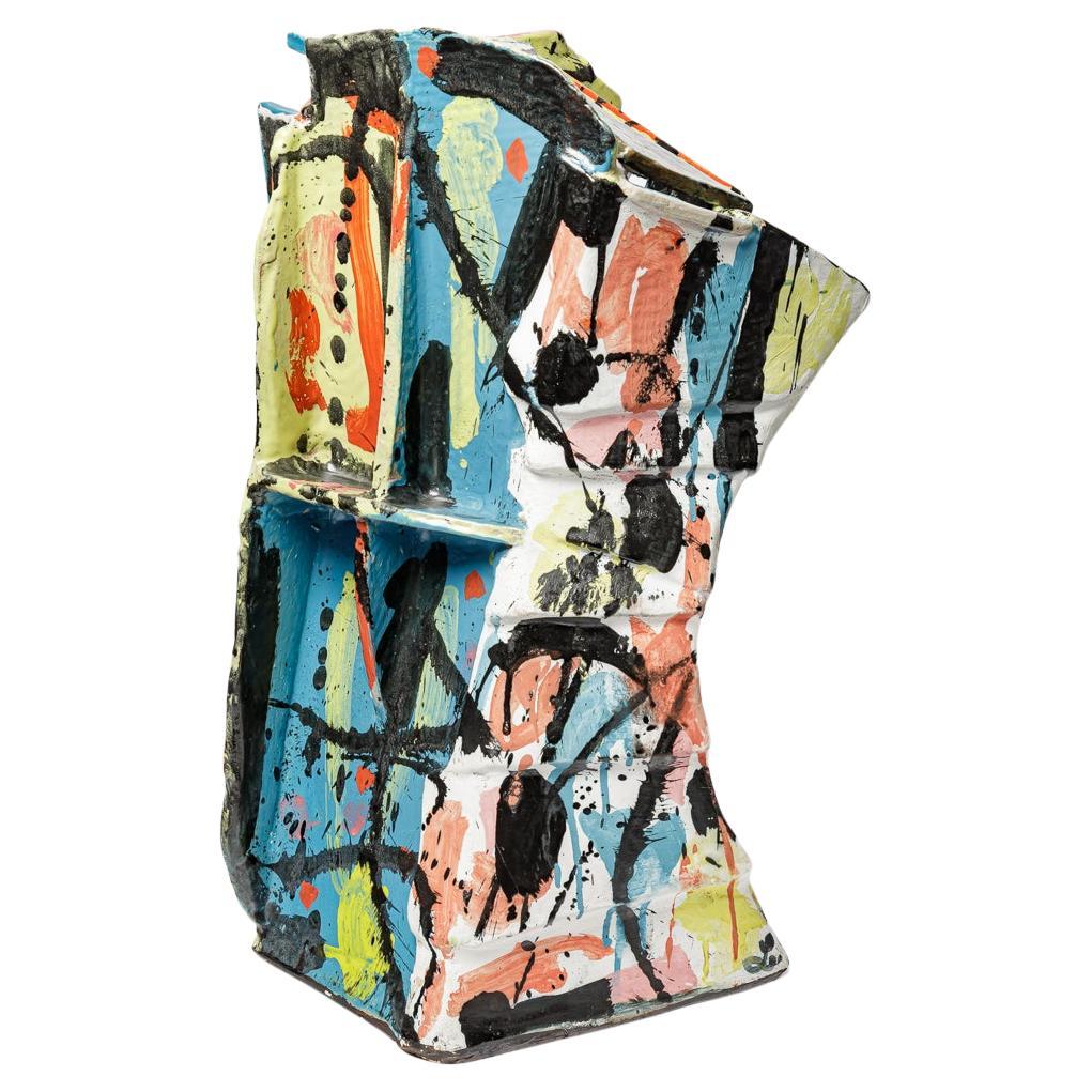 Glazed ceramic Cobra vase by Michel Lanos