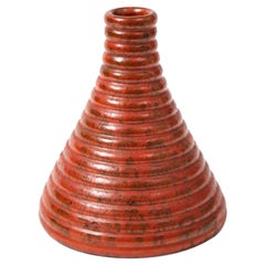 Glasierte Keramikvase in Kegelform, Bitossi zugeschrieben. Italien, um 1960