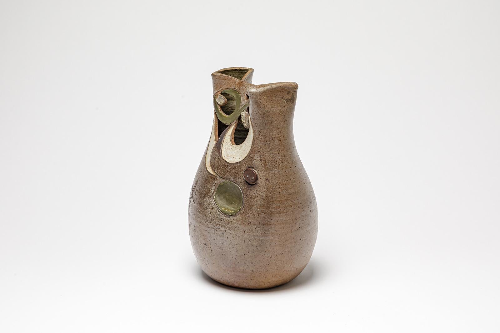 Vase aus glasierter Keramik von Georges Martin, ca. 1970-1980. (Beaux Arts) im Angebot