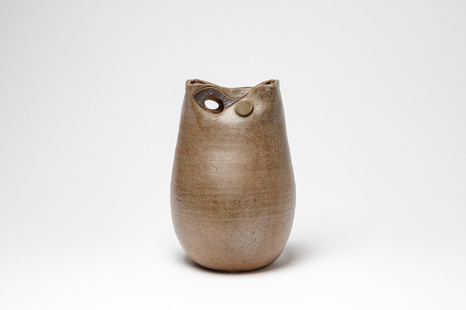 Vase aus glasierter Keramik von Georges Martin, ca. 1970-1980. (Französisch) im Angebot