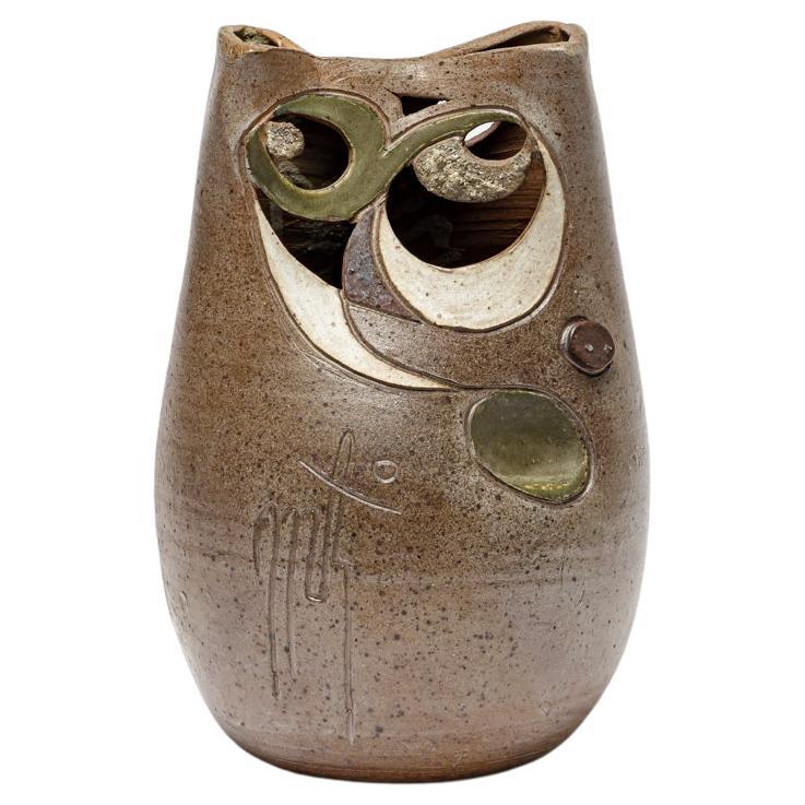 Glazed ceramic vase by Georges Martin, circa 1970-1980. For Sale