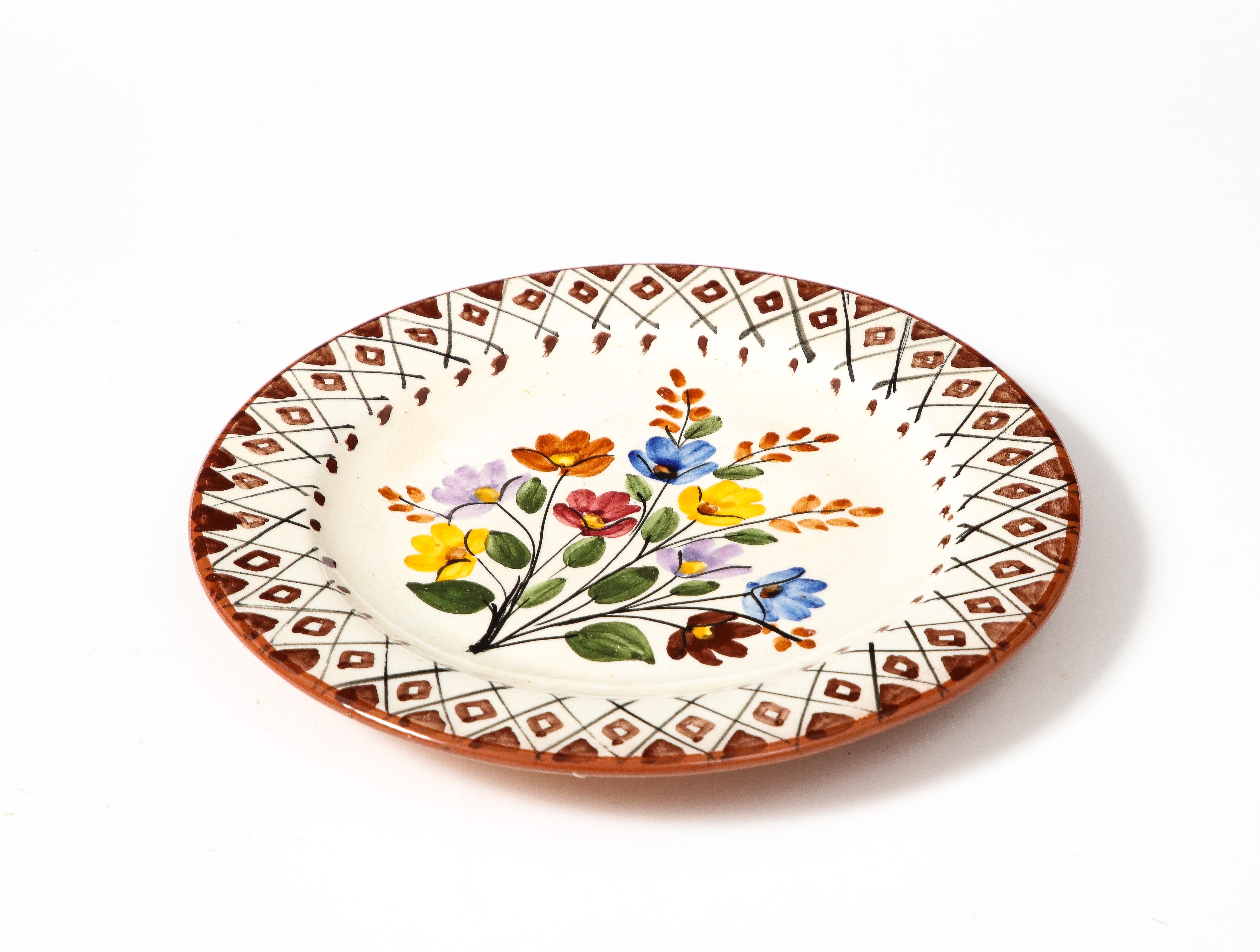 Smaltato Piatto decorativo in ceramica smaltata, Grecia, 20° C. in vendita