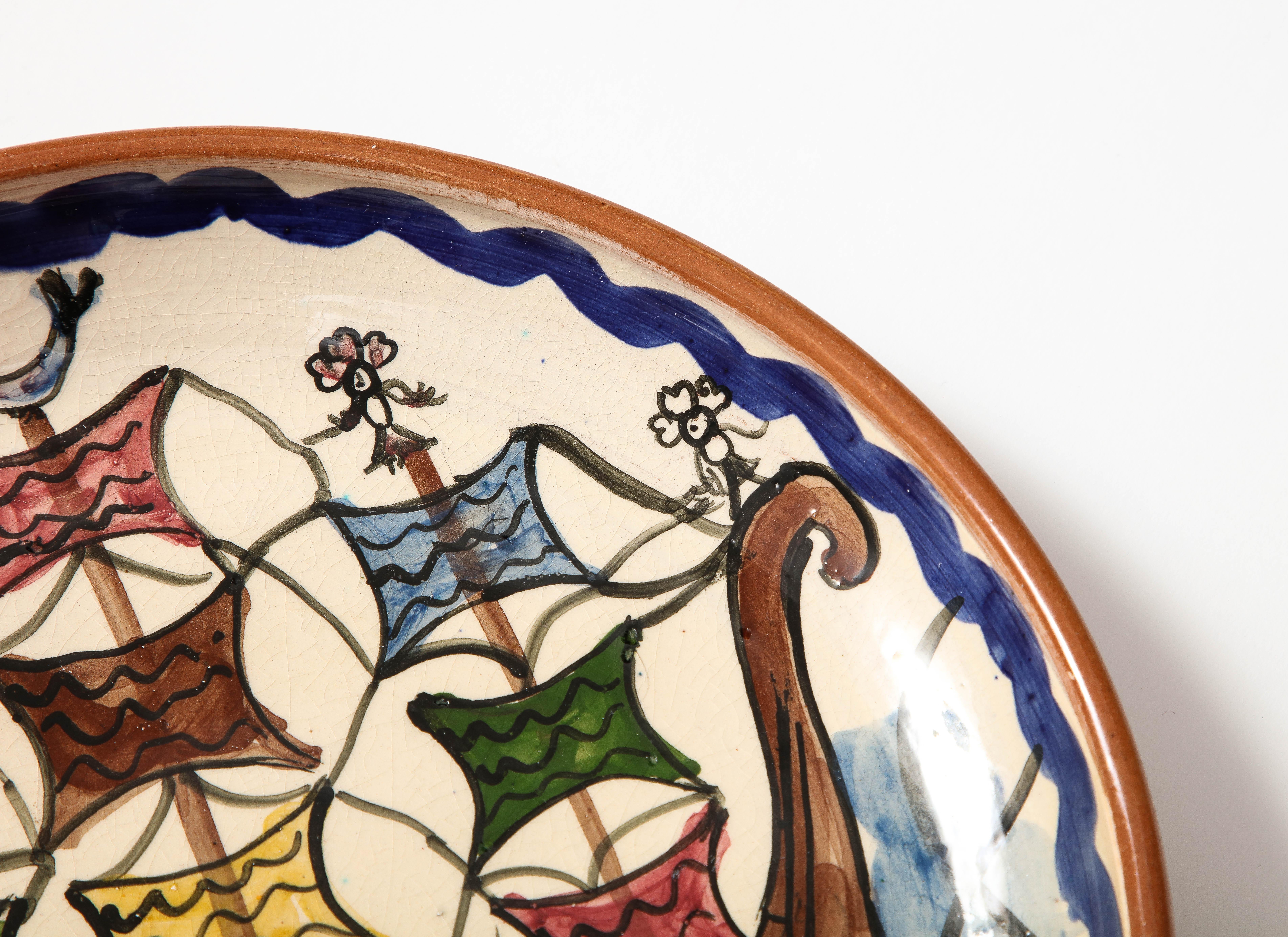 20ième siècle Assiette décorative en céramique émaillée, Grèce, 20e siècle en vente