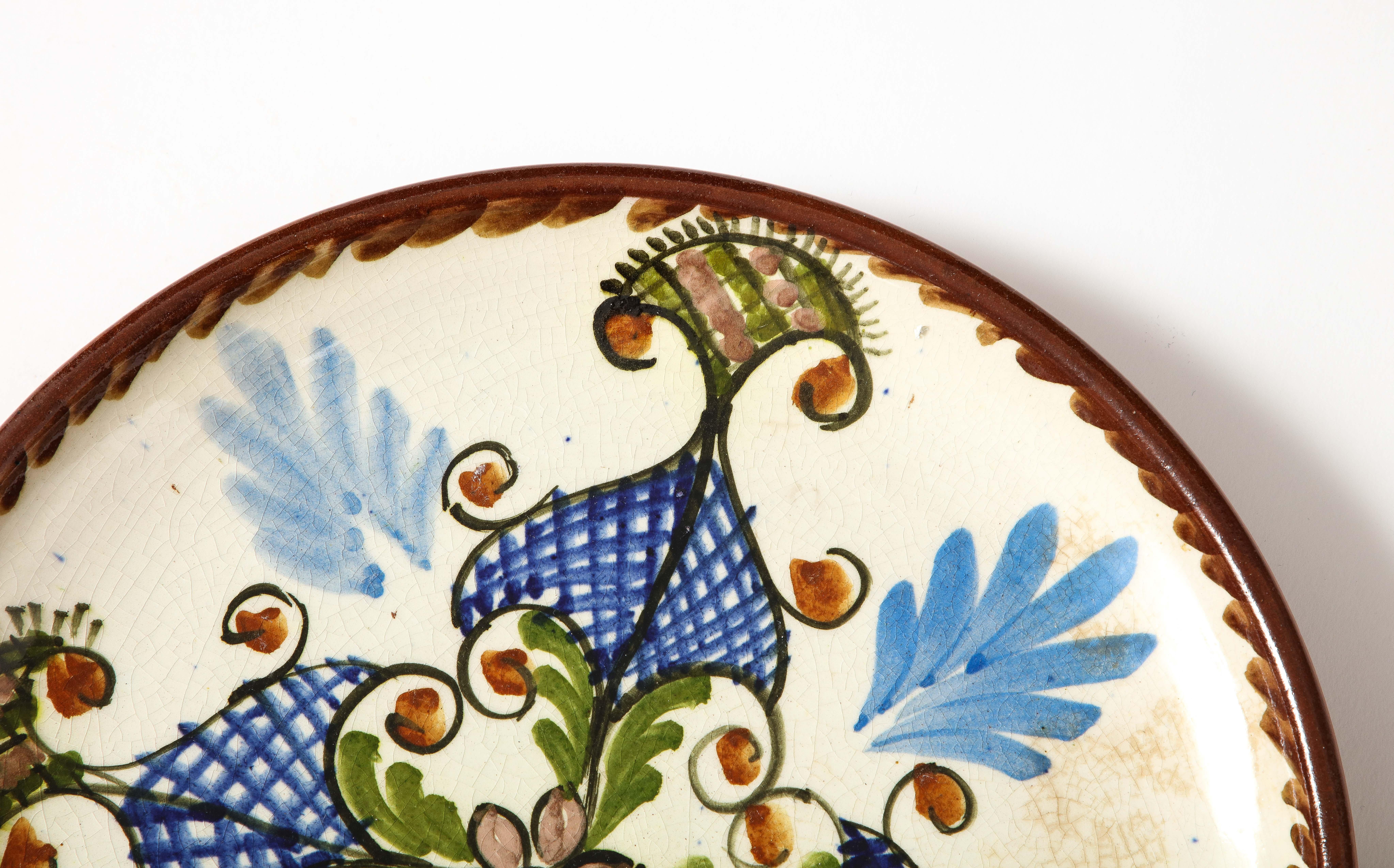 20ième siècle Assiette décorative en céramique émaillée, Grèce, 20e siècle en vente