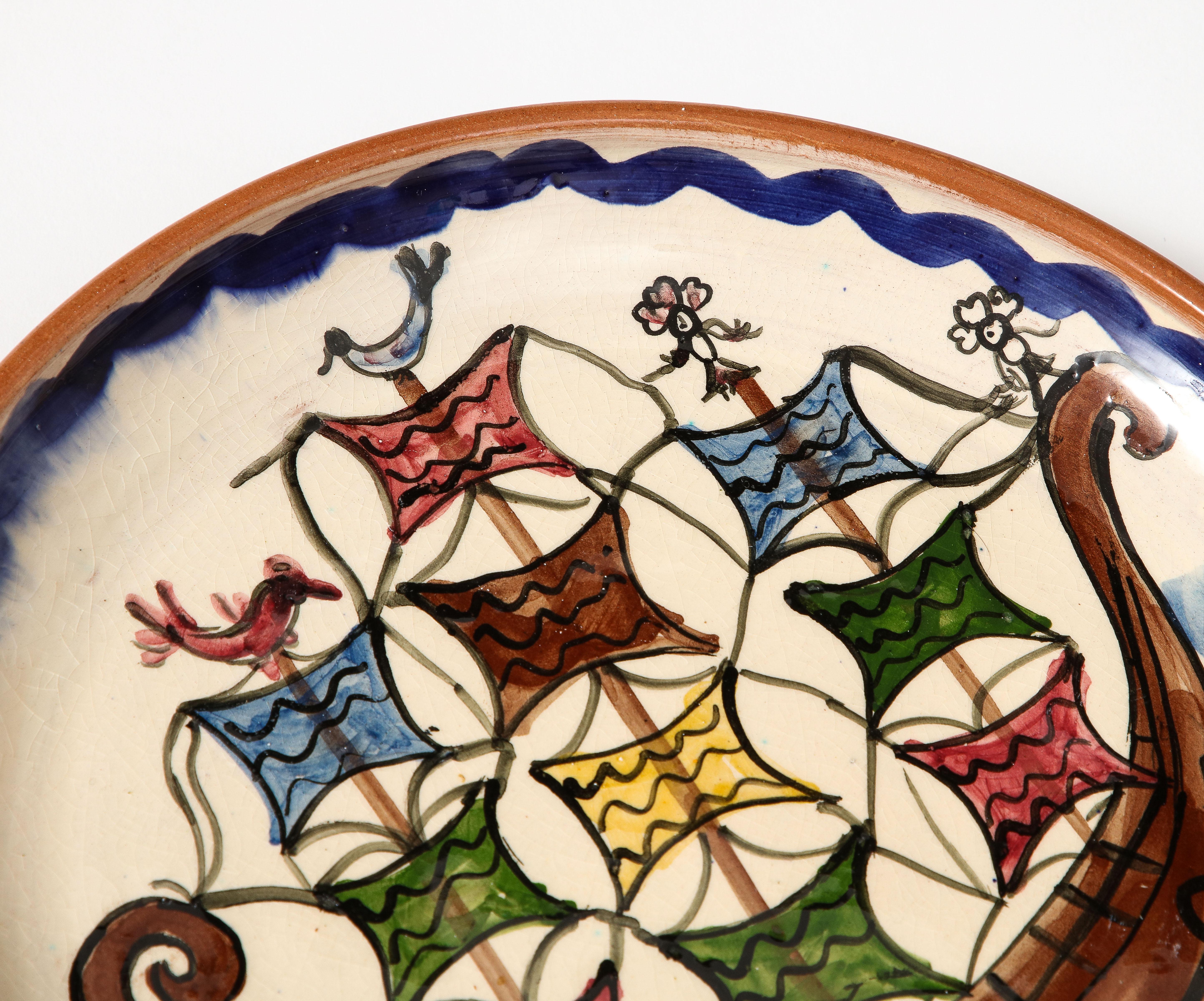 Céramique Assiette décorative en céramique émaillée, Grèce, 20e siècle en vente