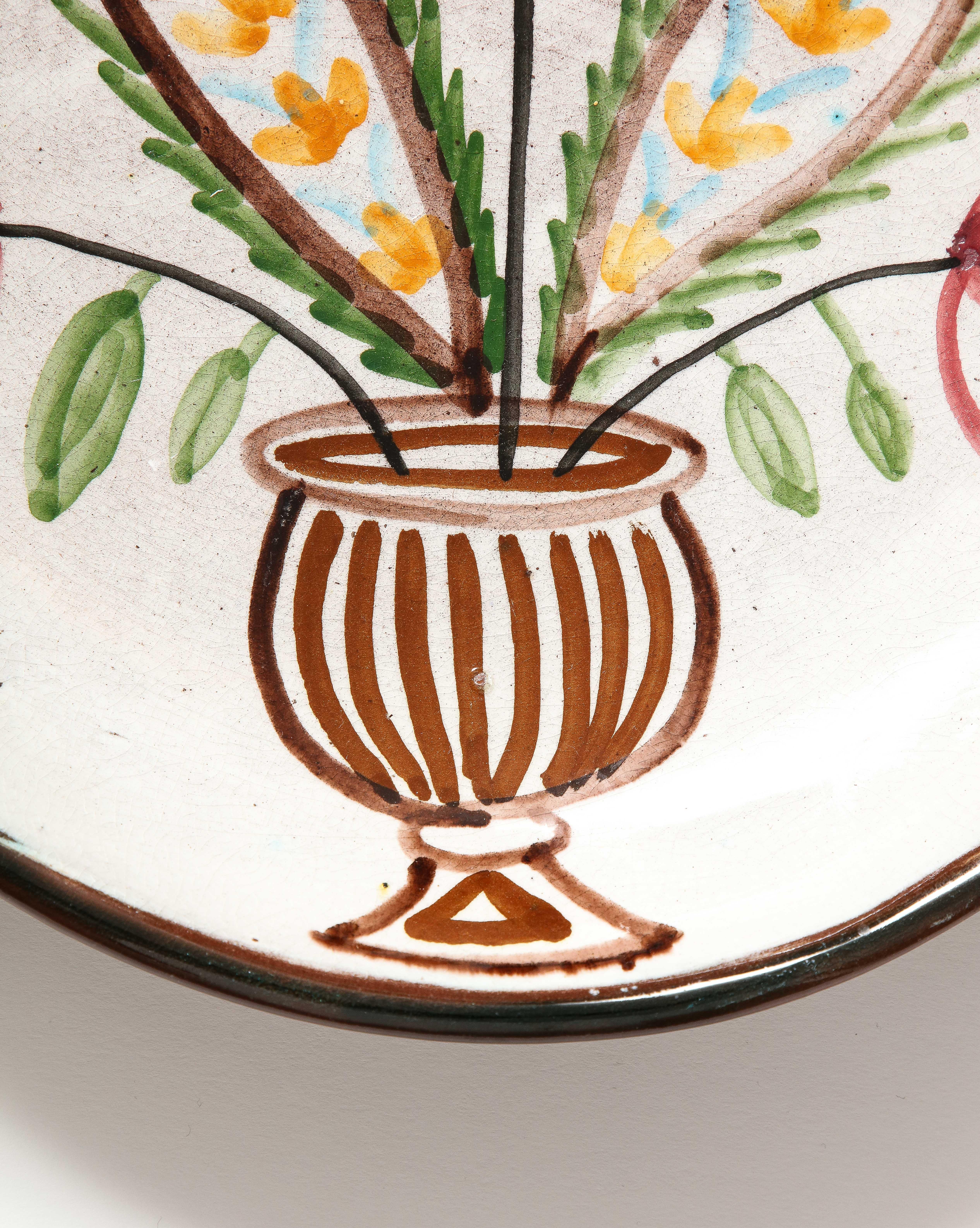 Ceramica Piatto decorativo in ceramica smaltata, Grecia, 20° C. in vendita