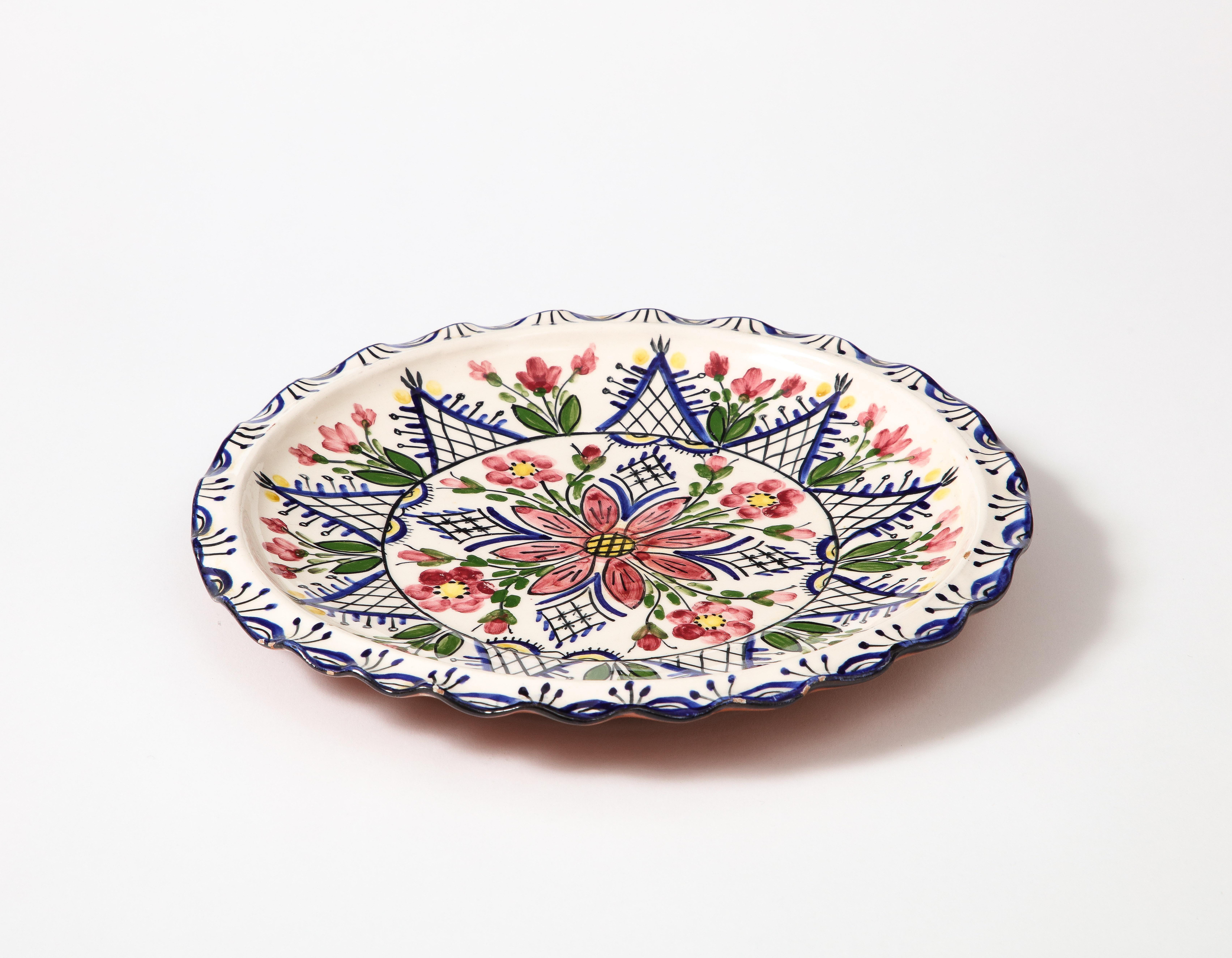 Plato decorativo de cerámica esmaltada, Grecia, s. XX en venta 1