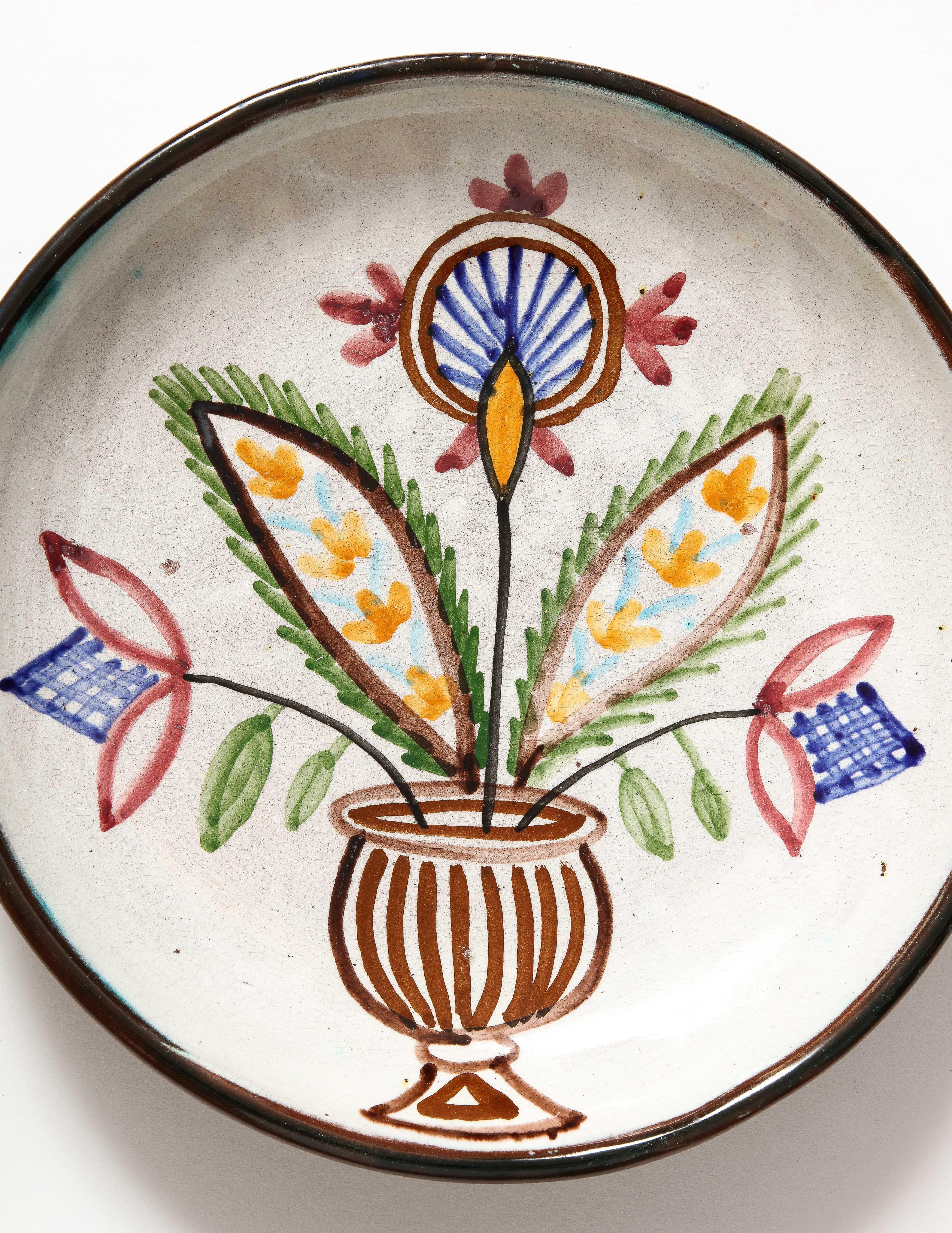 Piatto decorativo in ceramica smaltata, Grecia, 20° C. in vendita 1
