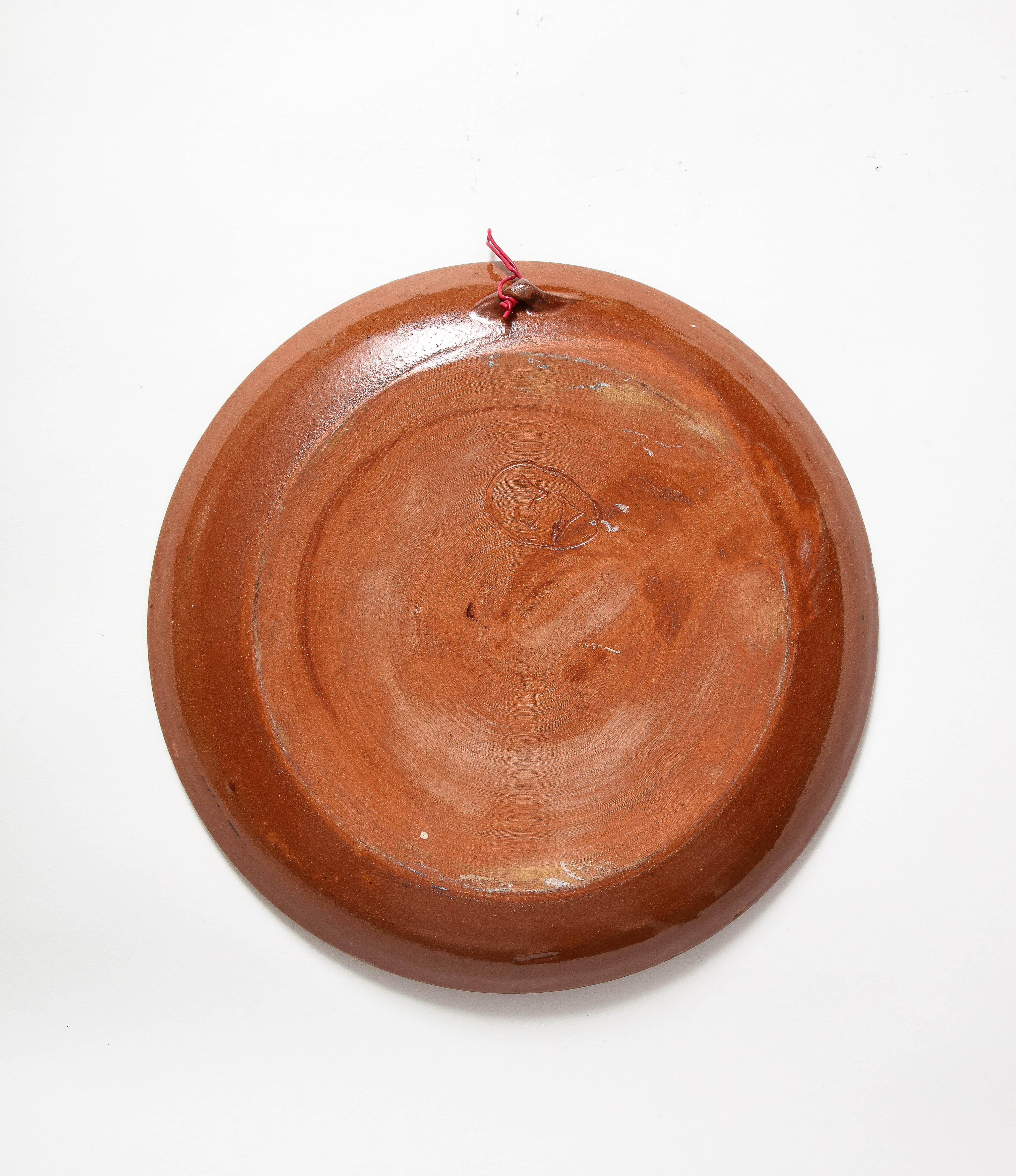 Assiette décorative en céramique émaillée, Grèce, 20e siècle en vente 2