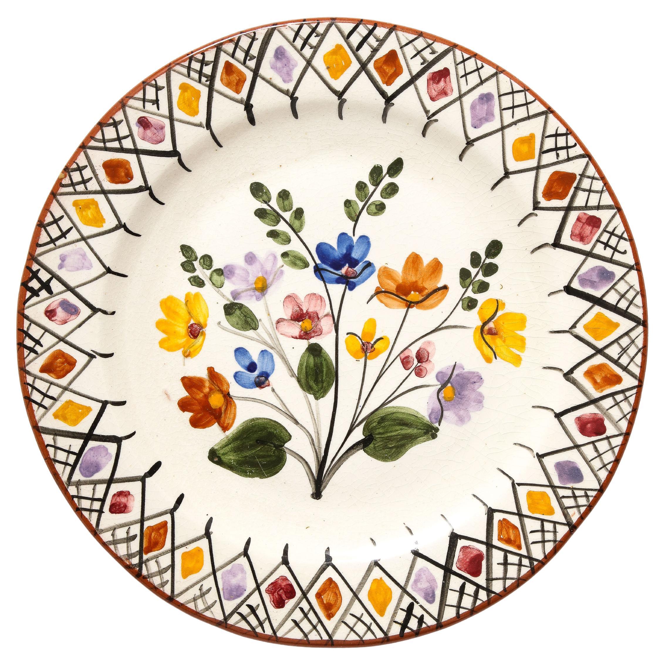 Piatto decorativo in ceramica smaltata, Grecia, 20° C.