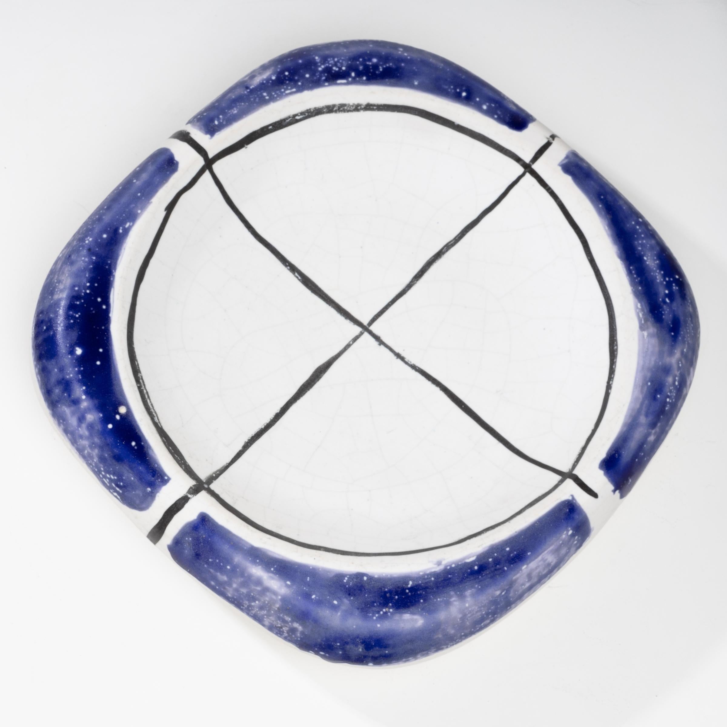 20th Century Glazed Ceramic Dish by Georges Jouve, France