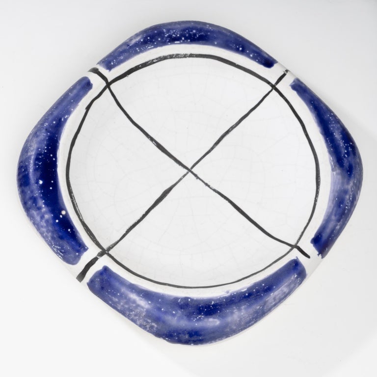 20th Century Glazed Ceramic Dish by Georges Jouve, France For Sale
