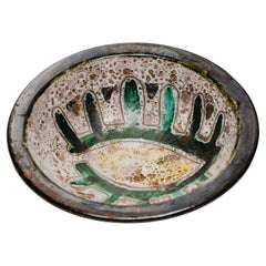 Glazed Ceramic "Eye” Plate, 1950s