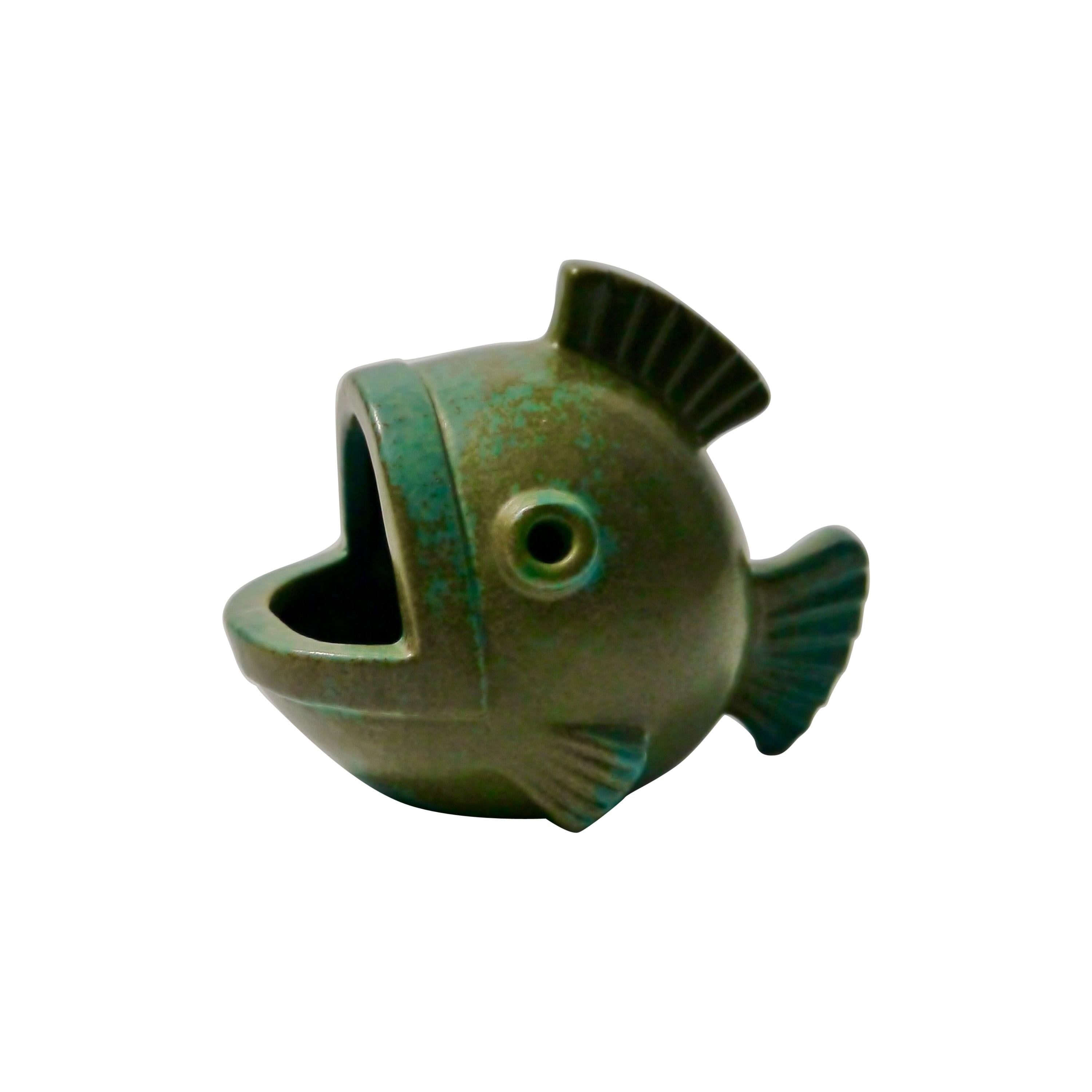 Glazed Ceramic Fish Figure by Gunnar Nylund for Rörstrand, Sweden, 1950s