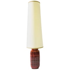 Glazed Ceramic Floor Lamp with Shade, 1970s