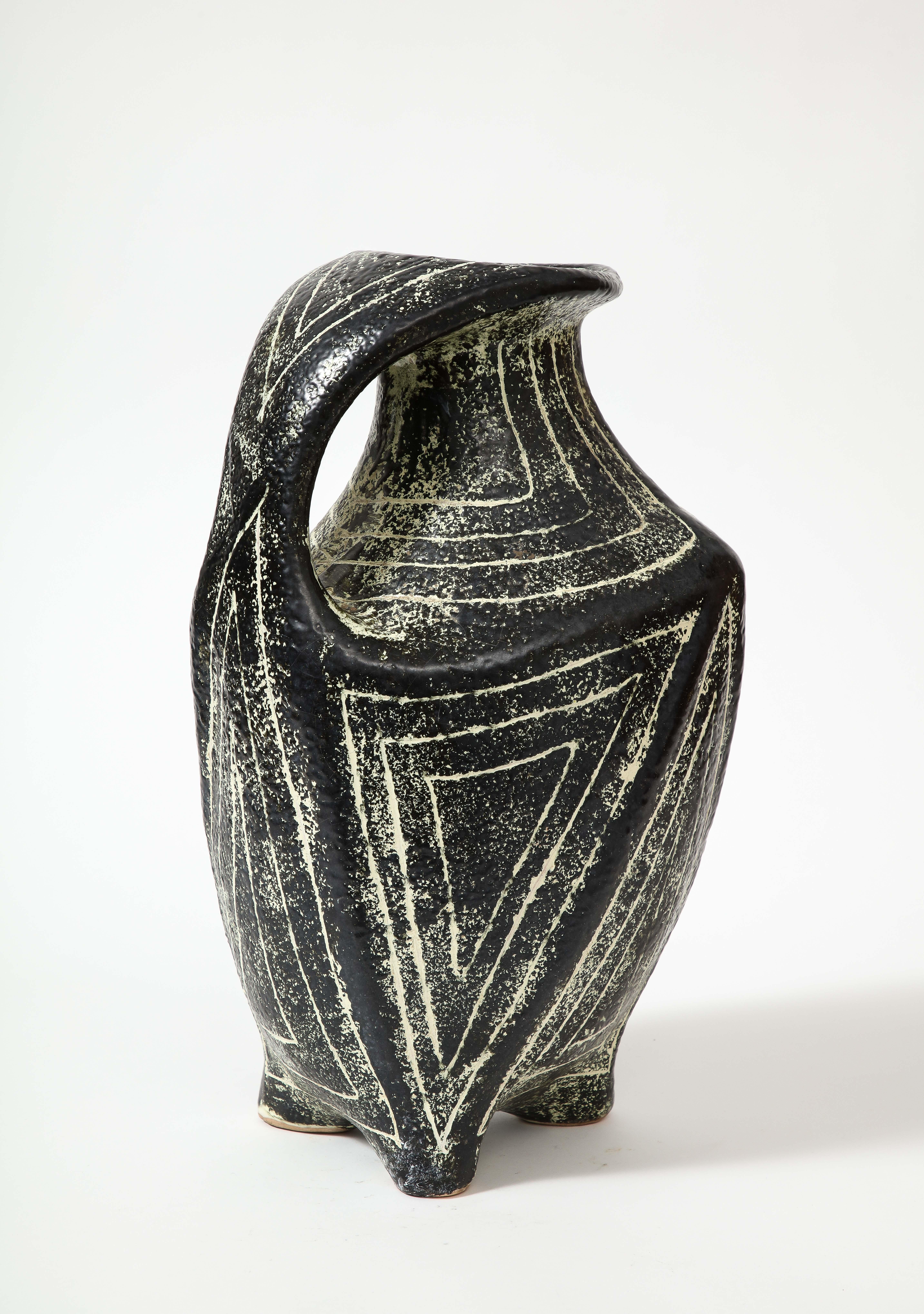 Late 20th Century Glazed Ceramic Floor Vase, Hungary, c. 1970 For Sale