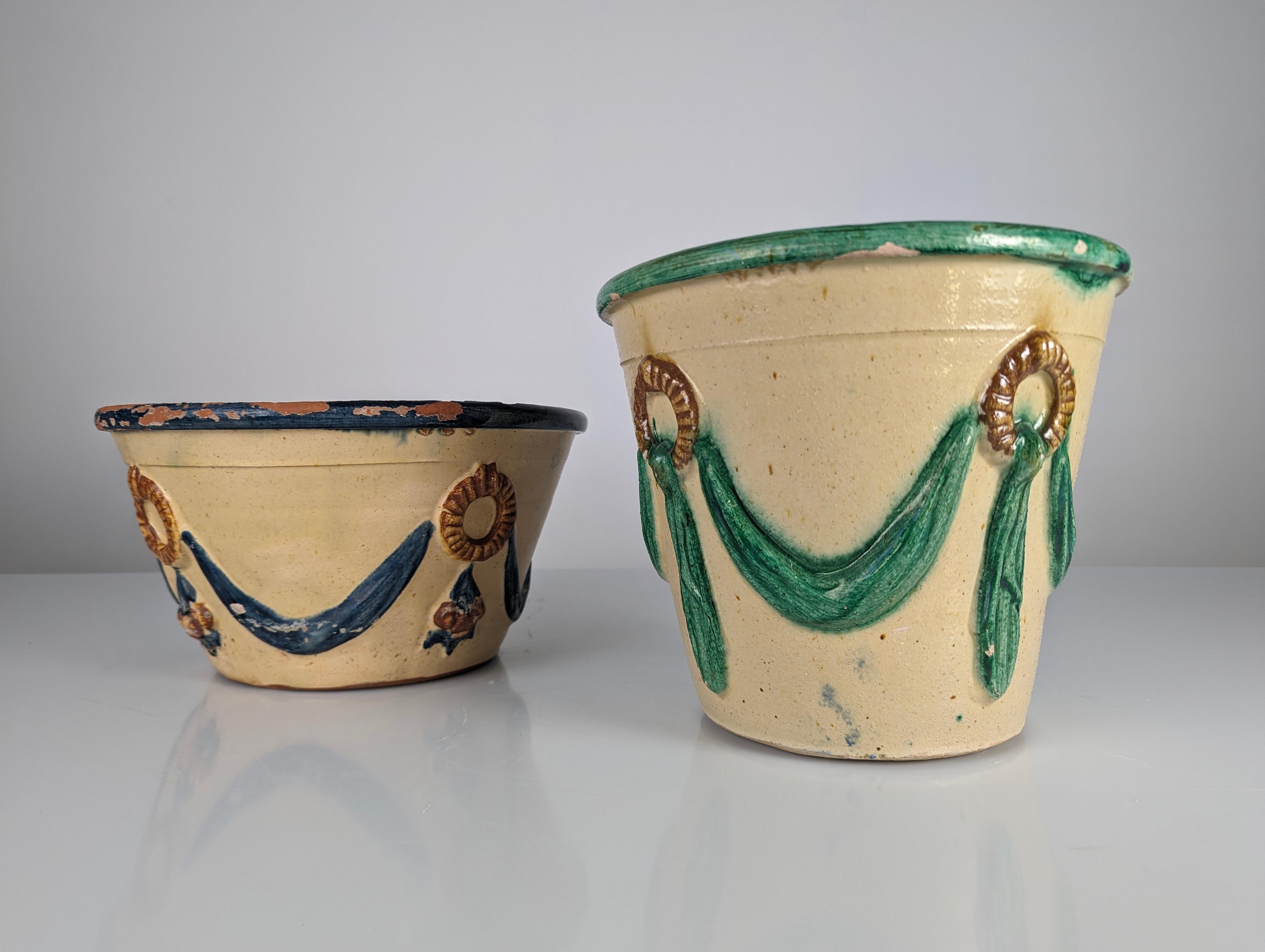 Glazed Ceramic Flowerpot by Morillo Bros, Málaga, 1940s For Sale 2