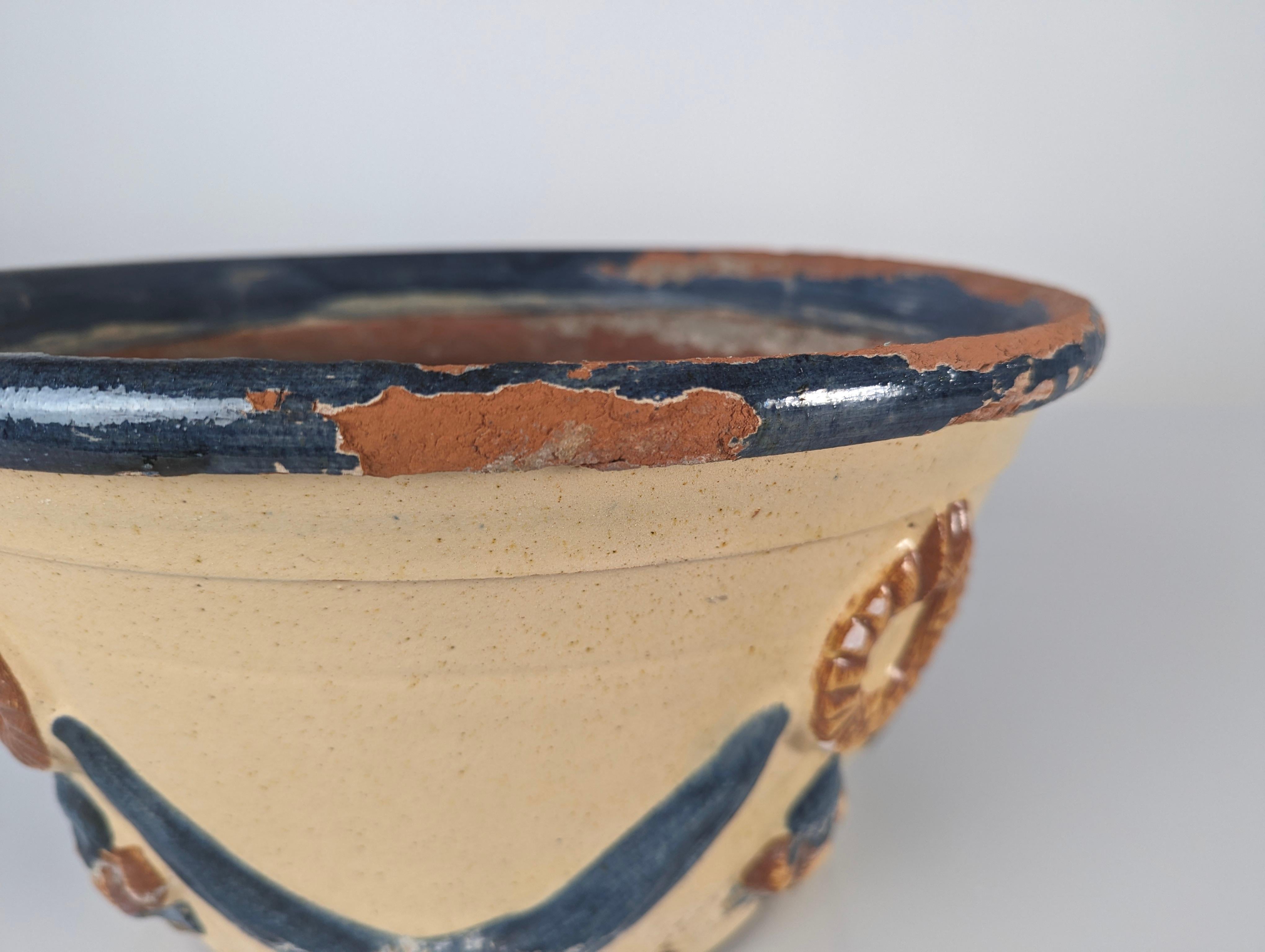 Glazed Ceramic Flowerpot by Morillo Bros, Málaga, 1940s For Sale 2