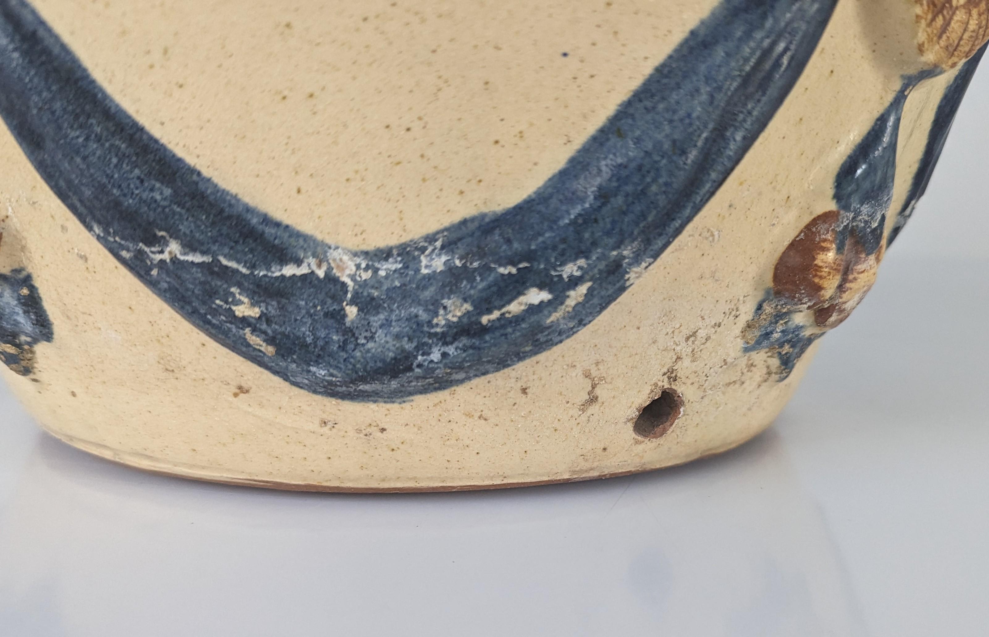 Glazed Ceramic Flowerpot by Morillo Bros, Málaga, 1940s For Sale 3